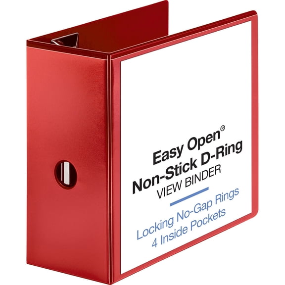 Business Source, BSN26984, Red D-ring Binder, 1 Each, Red