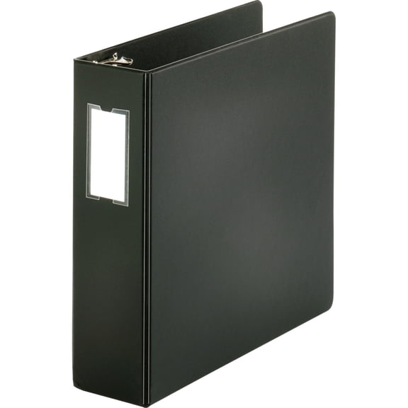 Business Source, BSN28562, Basic Round Ring Binder w/Label Holder, 1 Each, Black