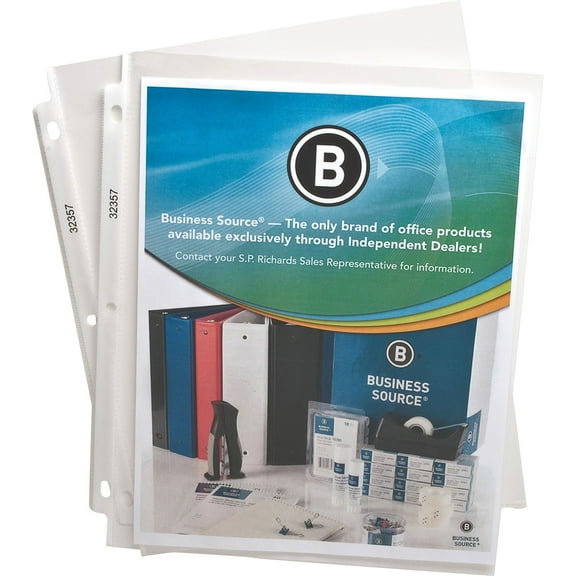 Business Source, BSN32357BX, Top-Loading Poly Sheet Protectors, 200 / Box, Clear
