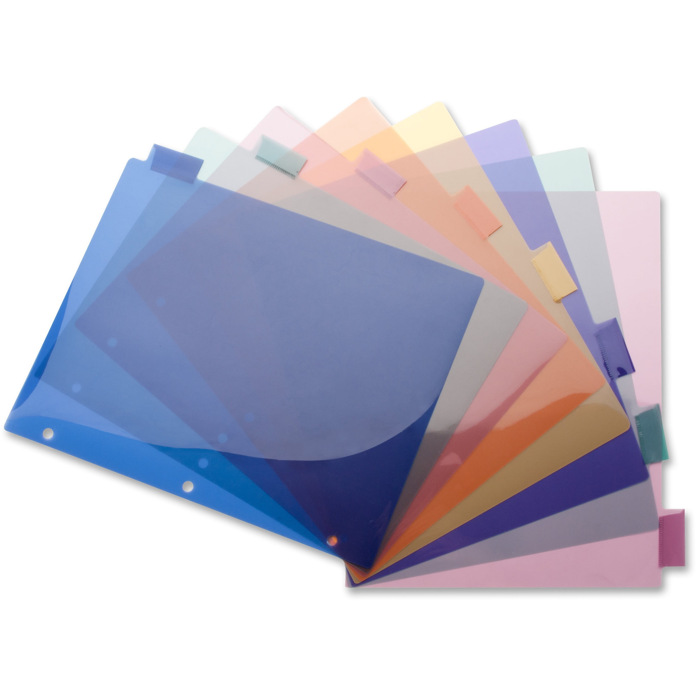 Business Source, BSN32371, 3-Hole Poly Insert Index Dividers, 8 / Set
