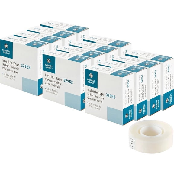 Business Source, BSN32952BX, Invisible Tape Dispenser Refill Roll, 12 / Box
