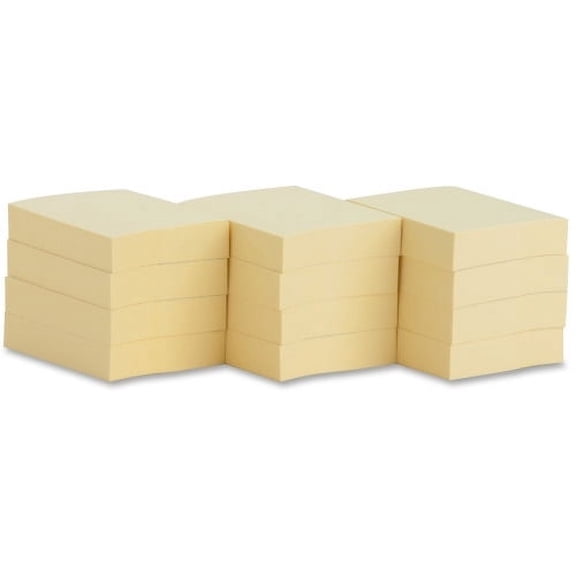 Business Source, BSN36610, Yellow Repositionable Adhesive Notes, 12 / Pack, Yellow