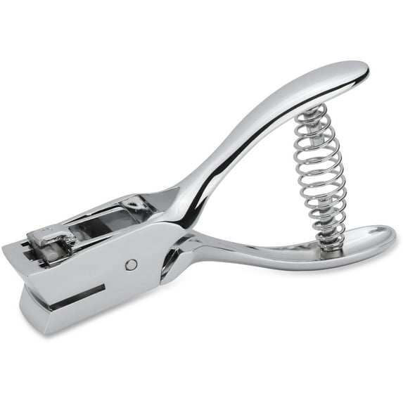 Business Source, BSN39282, Handheld 15mm Slot Punch, 1 Each, Silver,Chrome
