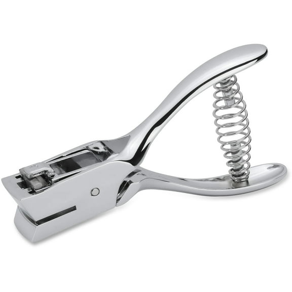 Business Source, BSN39282, Handheld 15mm Slot Punch, 1 Each, Silver,Chrome