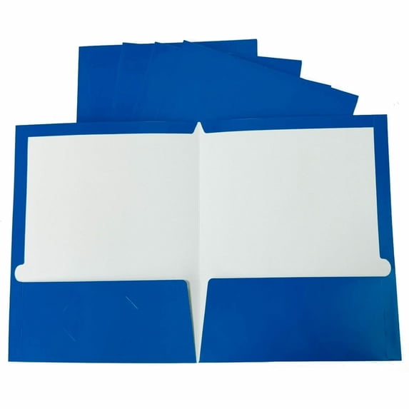 Business Source, BSN44423, Laminated Cover 2-pocket Portfolio, 25 / Box, Blue