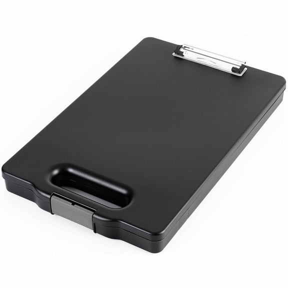 Business Source Storage Clipboard - Storage for 200 Sheet - Black - 1 Each