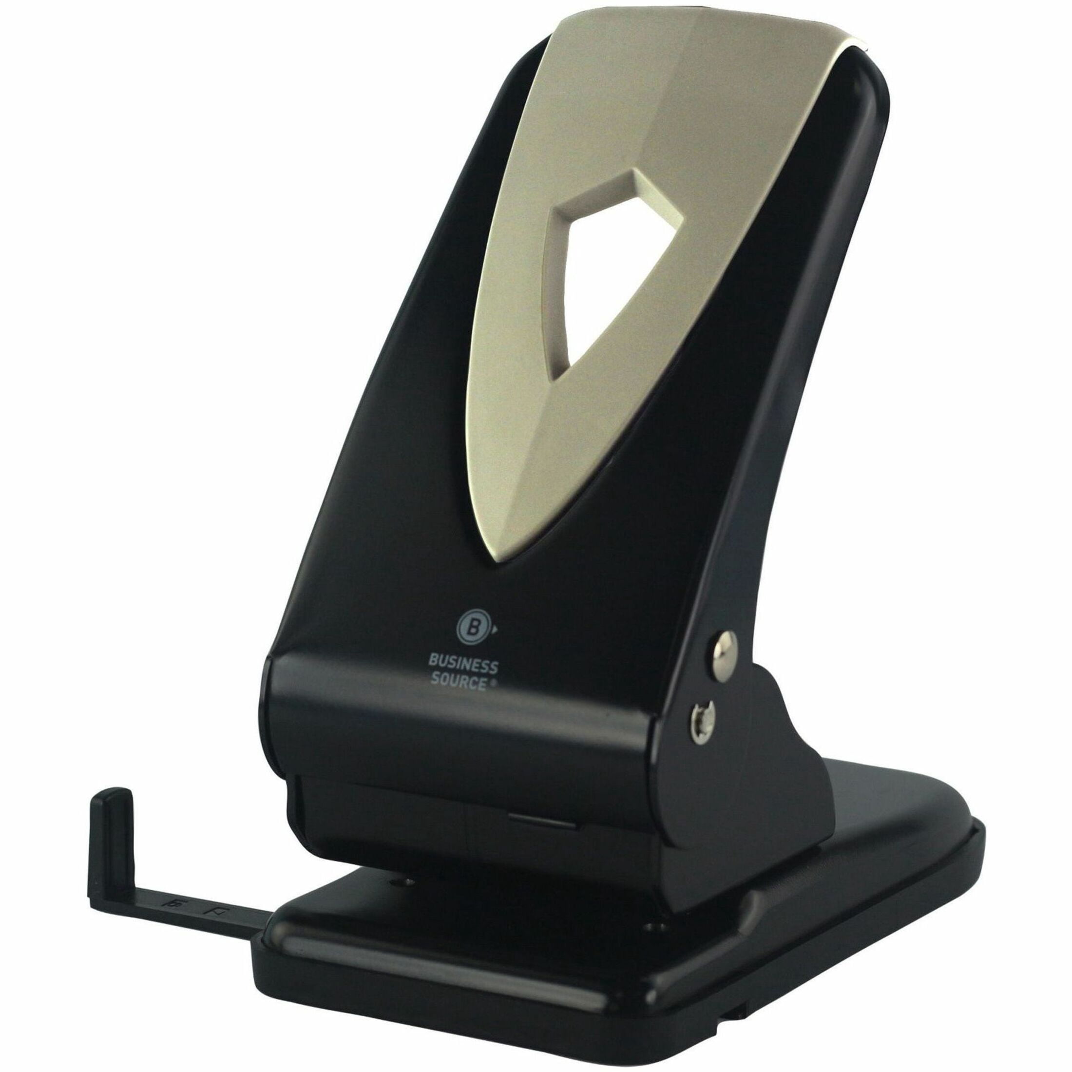 Business Source, BSN62896, Two-hole Metal Punch, 1 Each, Black,Gray