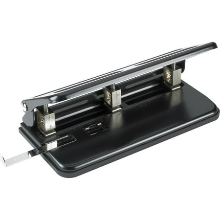 Business Source, BSN65625, Heavy-duty 3-hole Punch, 1 Each, Black