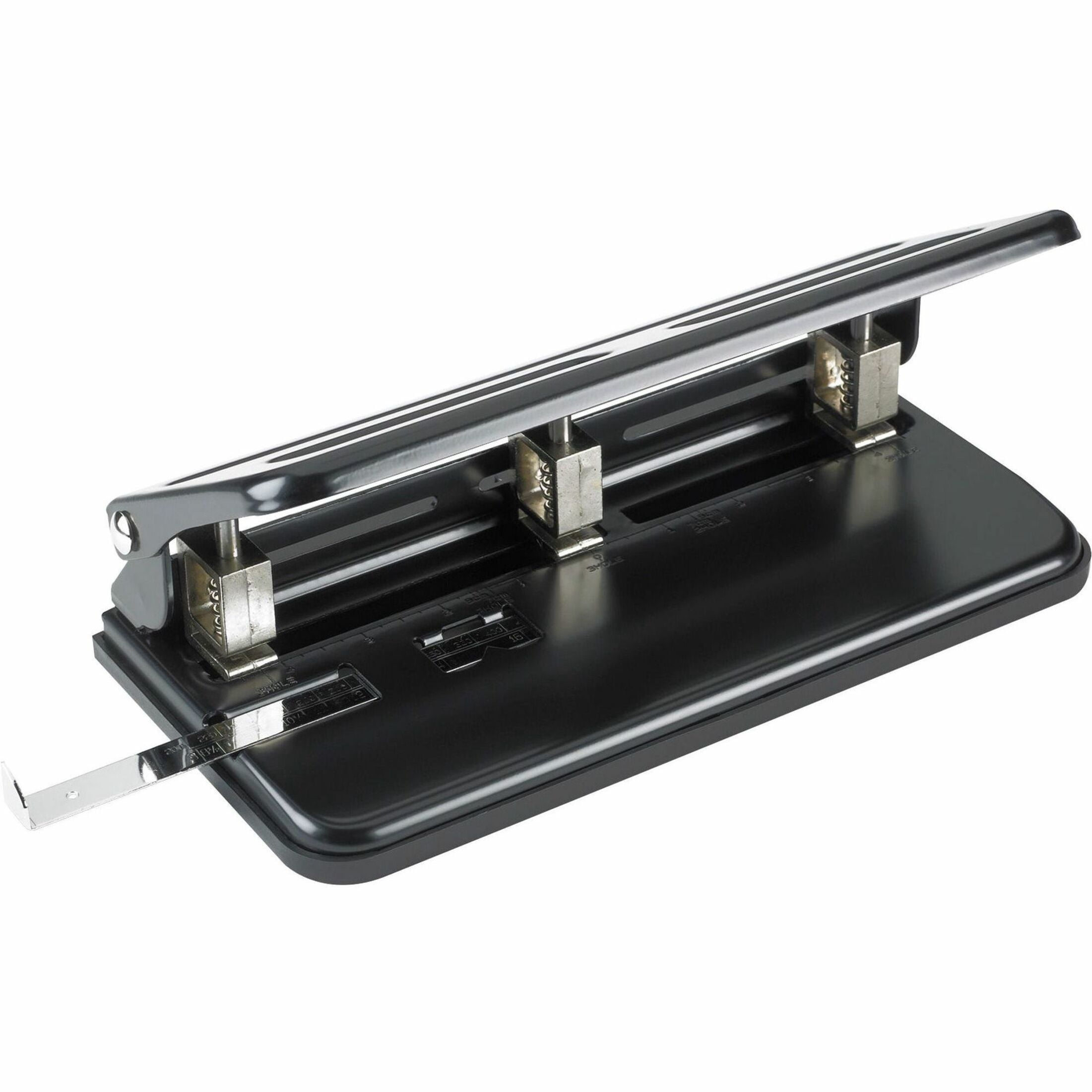 Business Source, BSN65625, Heavy-duty 3-hole Punch, 1 Each, Black