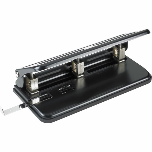 Business Source, BSN65625, Heavy-duty 3-hole Punch, 1 Each, Black