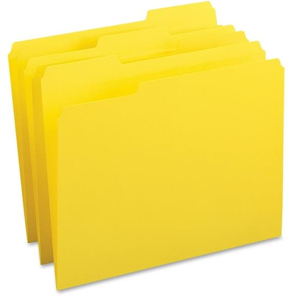 Business Source, BSN65778, Color-coding Top-tab File Folders, 100 / Box, Yellow