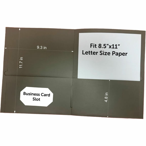 Business Source, BSN78553, 8-1/2x11 Double Pocket Portfolio, 25 / Box, Gray