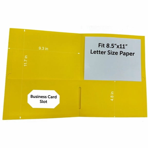 Business Source, BSN78556, 8-1/2x11 Double Pocket Portfolio, 25 / Box, Yellow