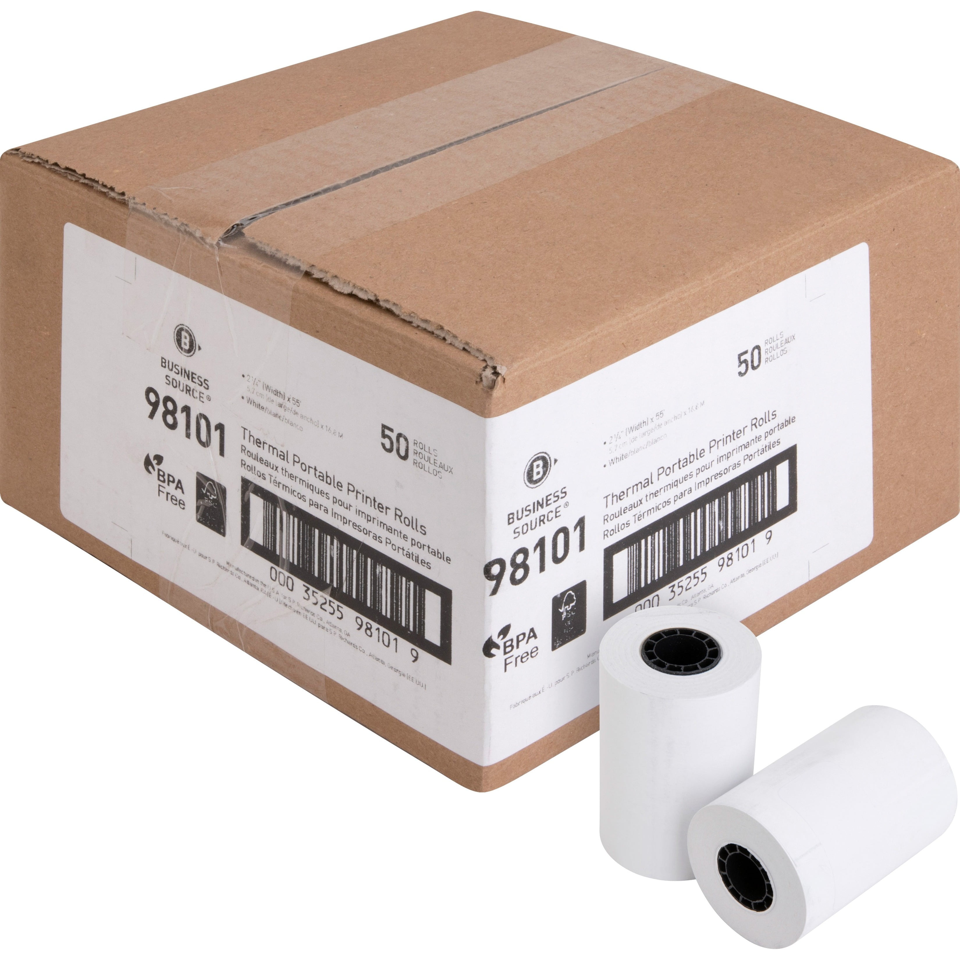 Business Source Portable Printer Thermal Rolls - 2 1/4 Business Source Portable Printer Thermal Rolls - 2 1/4