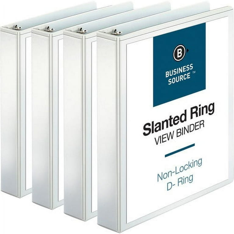 Business Source Basic D-Ring View Binders - 4 Business Source Basic D-Ring View Binders - 4