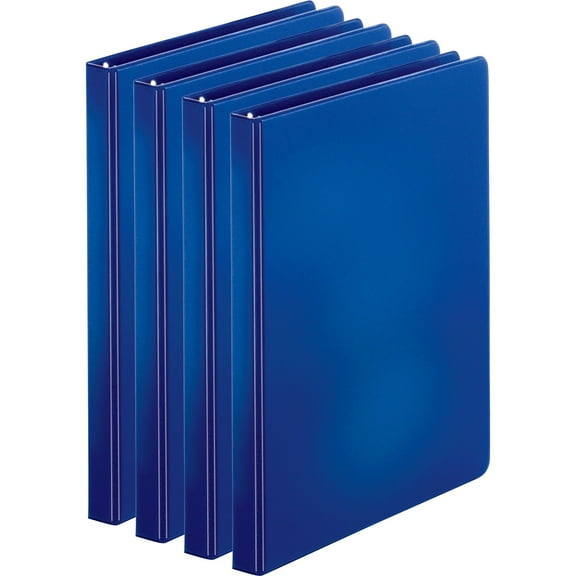 Business Source Basic Round Ring Binders - 1/2" Binder Capacity - Letter - 8 1/2" X 11" Sheet Size - 125 Sheet Capacity - 3 X Round Ring Fastener(s) - Internal Pocket(s) - Chipboard, Polypropylene -