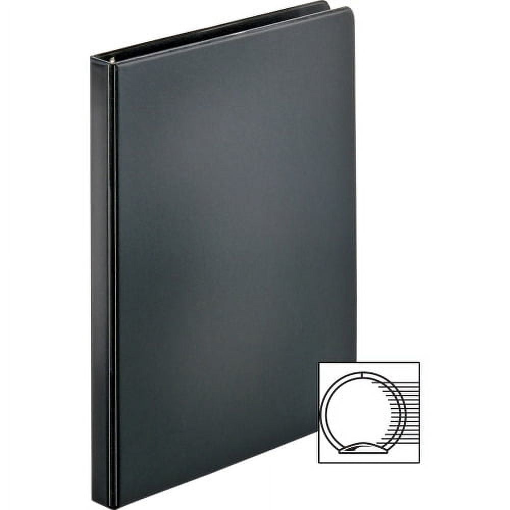 Business Source Basic Round Ring Binders 1/2" Binder Capacity - Letter - 8 1/2" x 11" Sheet Size - Round Ring Fastener(s) - Vinyl - Black - 8.96 oz - 1 Each