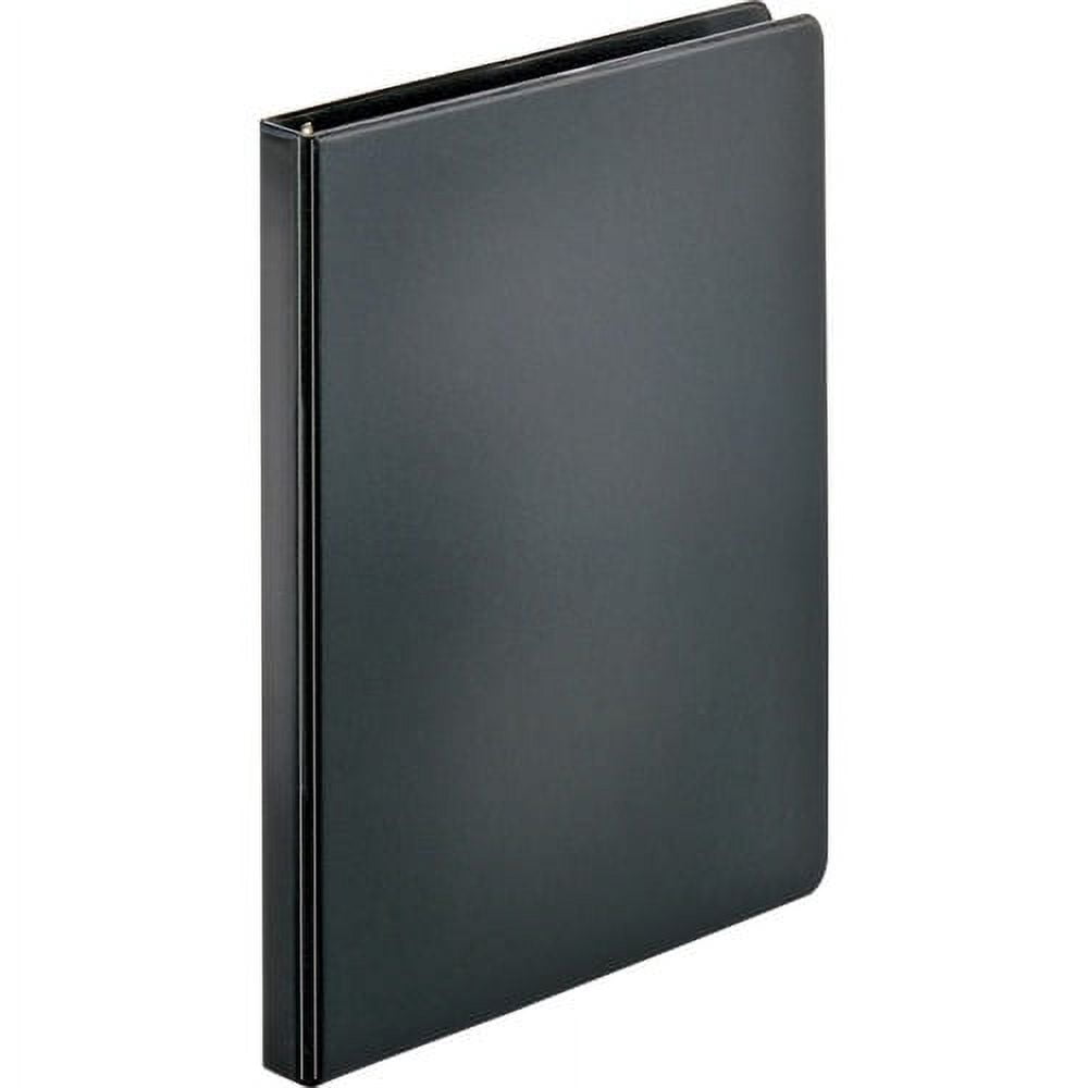 Business Source Basic Round Ring Binders - 1/2" Binder Capacity - Letter - 8 1/2" x 11" Sheet Size - Round Ring Fastener(s) - Vinyl - Black - 8.96 oz - 1 Each | Bundle of 10 Each