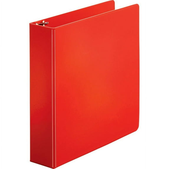 Business Source Basic Round Ring Binders - 2" Binder Capacity - Letter - 8 1/2" x 11" Sheet Size - Round Ring Fastener(s) - Vinyl - Red - 1.52 lb - 1 Each | Bundle of 5