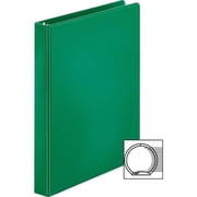 Business Source Basic Round-ring Binder 1" Binder Capacity - Letter - 8 1/2" x 11" Sheet Size - 3 x Round Ring Fasteners - Vinyl - Green - Open and Closed Triggers - 1 Each