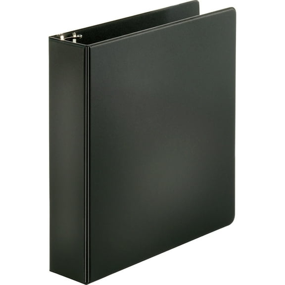 Business Source Basic Round-ring Binder - 2" Binder Capacity - Letter - 8 1/2" x 11" Sheet Size - 3 x Round Ring Fastener(s) - Inside Front & Back Pocket(s) - Vinyl - Black - 1 lb | Bundle of 5