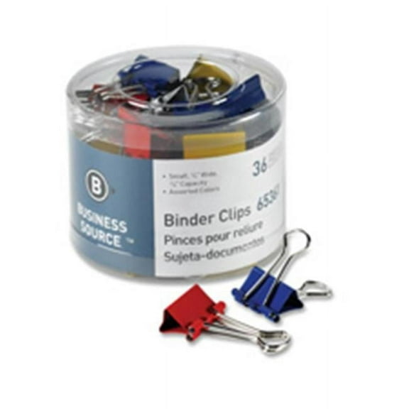 Business Source  Binder Clips, Large 2 in. W, 1 in. Capacity, 12-PK, Assorted