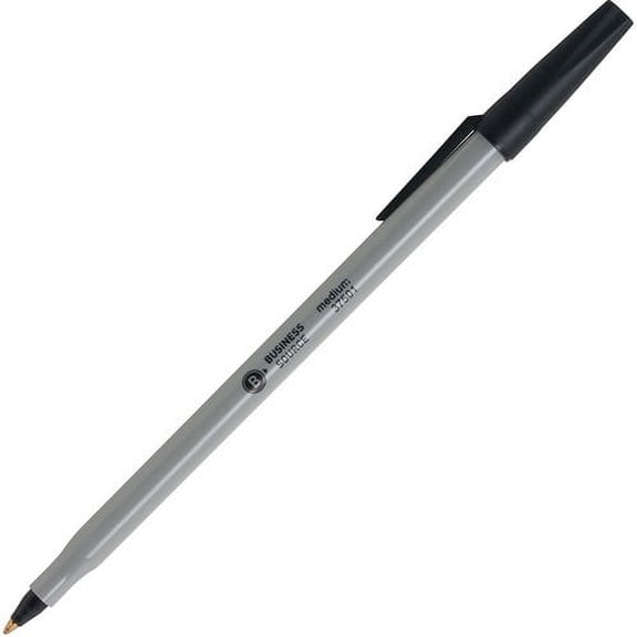Business Source Bulk Pack Ballpoint Stick Pens - Medium Pen Point - Black - Tungsten Carbide Tip - 60 / Box | Bundle of 10 Boxes