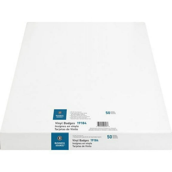 Business Source Clip Holder Style Badge Kit - 3" x 4" x - 50 / Box - Clear | Bundle of 10 Boxes