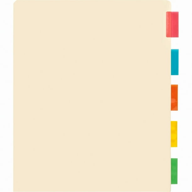 Business Source Color Tab Pocket Binder Dividers - Blank Tab(s) - 5 Tab(s)/Set - 9