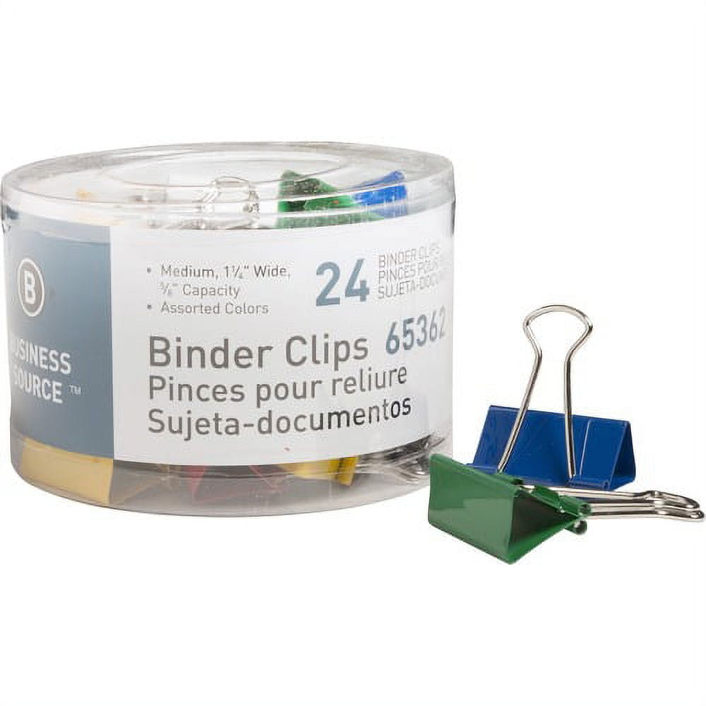 Business Source Colored Fold-back Binder Clips - Medium - 1.3 Business Source Colored Fold-back Binder Clips - Medium - 1.3