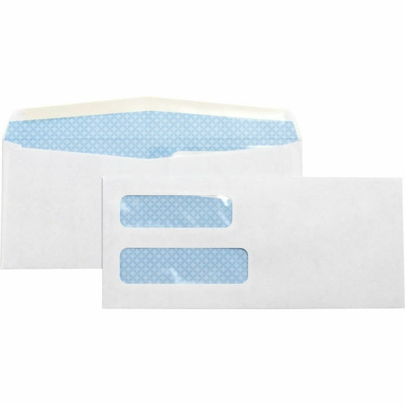 Business Source Double Window Envelope No. 10 4-1/8"x9-1/2" 500/BX White 36694
