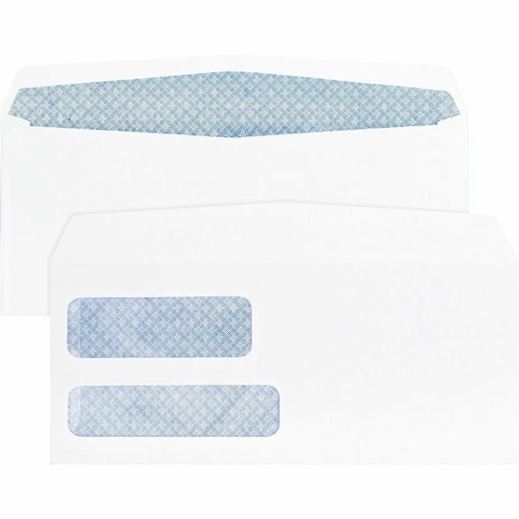 Business Source Double Window Envelopes No. 9 3-7/8"x8-7/8" 500/BX White 36680