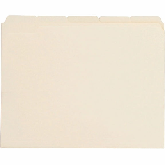 Business Source, BSN43567, 1/5 Cut Tab Manila File Folders, 100 / Box, Manila