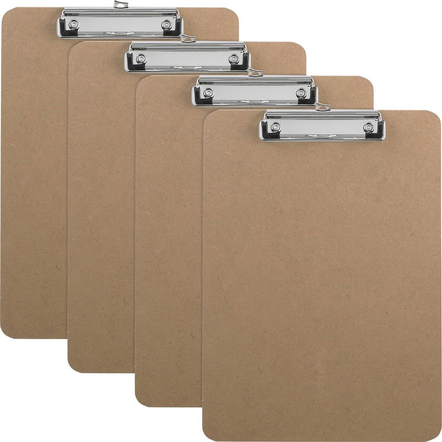 Business Source Flat Clip Hardboard Clipboard - 9" x 12 1/2" - Brown - 6 / Box | Bundle of 2 Boxes