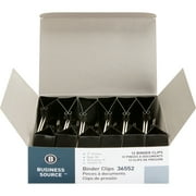 Business Source Fold-back Binder Clips - Large - 2" Length - 1" Size Capacity - 120 / Bundle - Black - Steel
