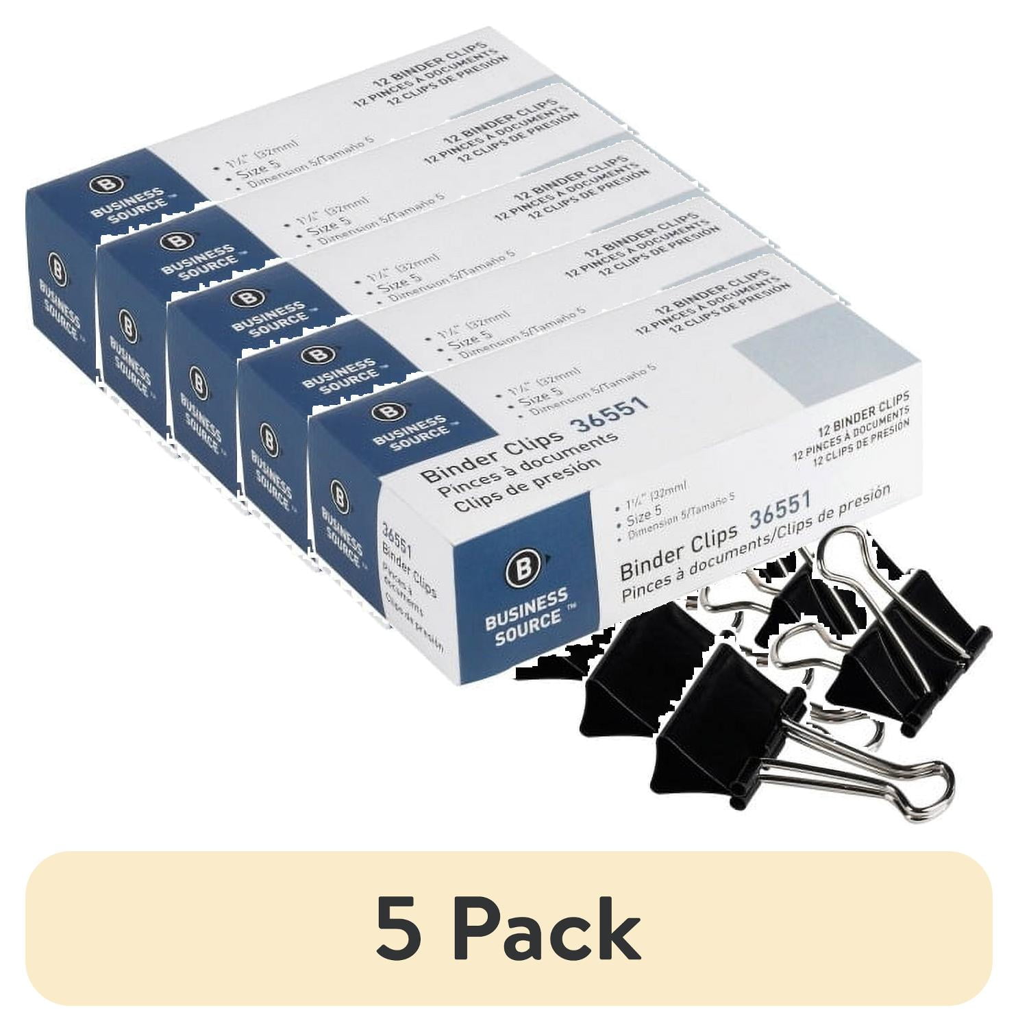 (5 pack) Business Source Binder Clips, Black,12 Count - Walmart.com