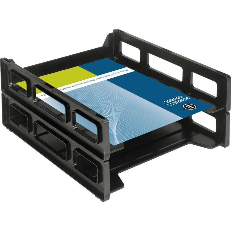 Business Source Stackable Letter Tray - Stackable, Front Loading - Black - Plastic - 1 Each Business Source Stackable Letter Tray - Stackable, Front Loading - Black - Plastic - 1 Each