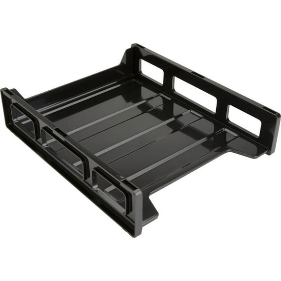 Business Source, Front-Load Stackable Letter Tray, 1 Each, Black