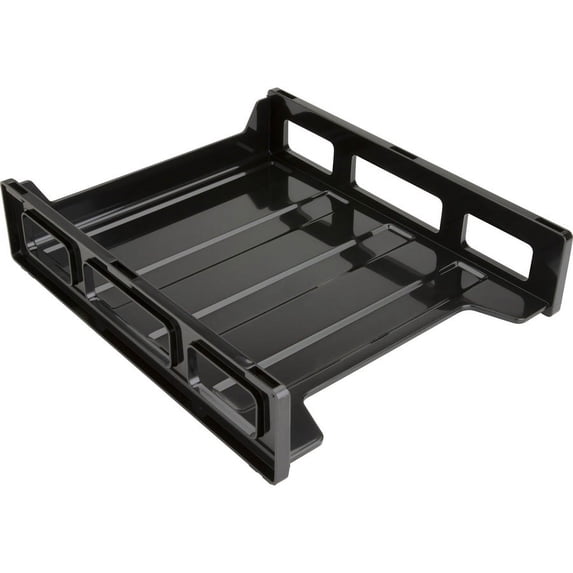 Business Source, Front-Load Stackable Letter Tray, 1 Each, Black