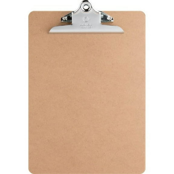 Business Source Hardboard Clipboard - 9" x 12 1/2" - Hardboard - Brown - 1 Each | Bundle of 10 Each