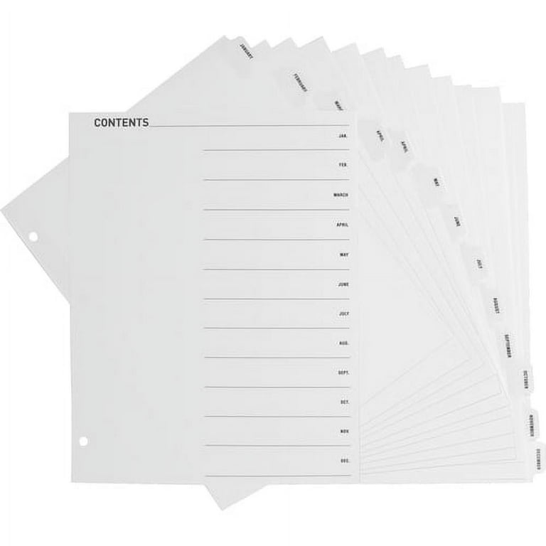 Avery B/W Print Table of Contents Tab Dividers - 12 x Divider(s) - 1-12 - 12 Tab(s)/Set - 8.5 Avery B/W Print Table of Contents Tab Dividers - 12 x Divider(s) - 1-12 - 12 Tab(s)/Set - 8.5