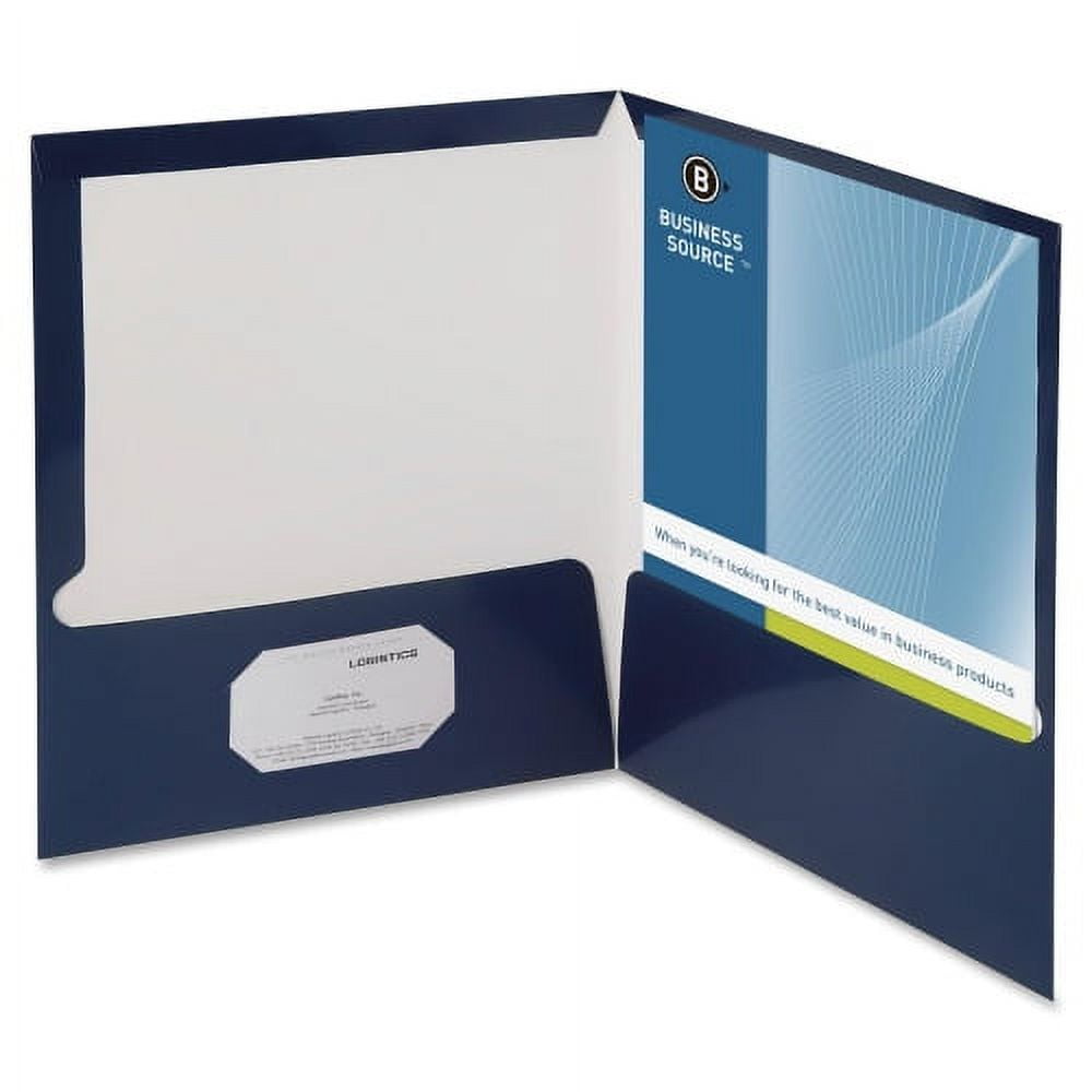 Business Source Laminated Cover 2pocket Portfolio Letter 8 1/2" x 11