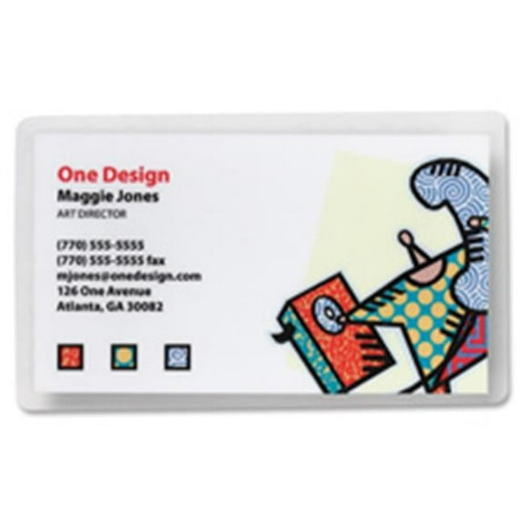 Business Source  Laminating Pouch, Bus Card, 5Mil, 2.25 in. x 3.75 in., 100-BX, CL