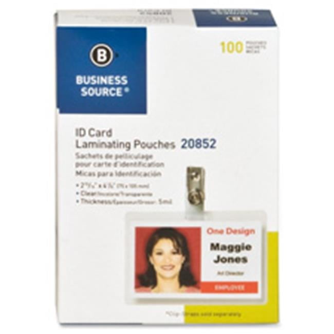 Business Source Laminating Pouches,Govt Card,5Mil,2.94 in. x 4.13 in.,100-BX,CL