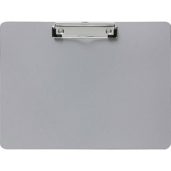 Business Source Landscape Plastic Clipboard - 8 1/2" x 11" - Plastic - Silver - 1 Each | Bundle of 10 Each