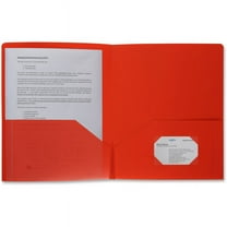 Business Source Letter Portfolio - 8 1/2" x 11" - 30 Sheet Capacity - 2 Pocket(s) - Poly - Red - 1 Each | Bundle of 2 Each