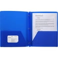 thumbnail image 1 of Business Source Letter Portfolio - 8 1/2" x 11" - 50 Sheet Capacity - 3 x Prong Fastener(s) - 2 Pocket(s) - Poly - Blue - 1 Each | Bundle of 5, 1 of 2