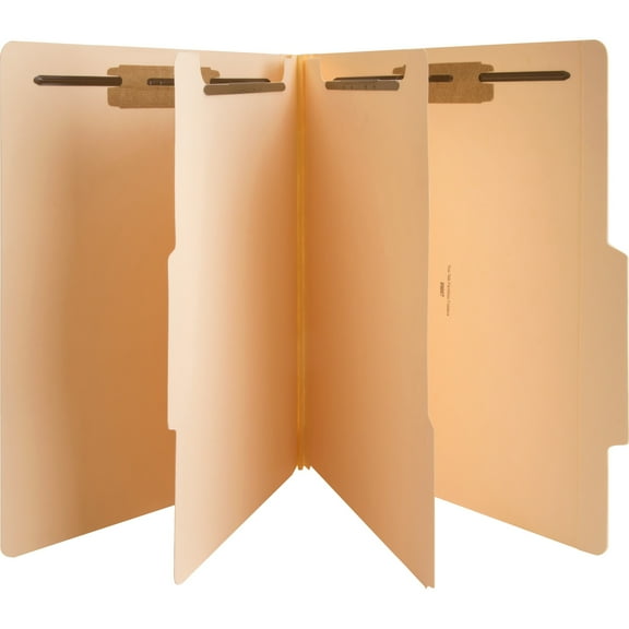 Business Source Letter Recycled Classification Folder - 8 1/2" x 11" - 2" Expansion - 2" Fastener Capacity - 2 Divider(s) - Manila - 10% Recycled - 10 / Box | Bundle of 5