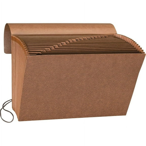 Business Source Letter Recycled Expanding File - 8 1/2" x 11" - 21 Pocket(s) - Brown - 30% Recycled - 1 Each | Bundle of 2 Each