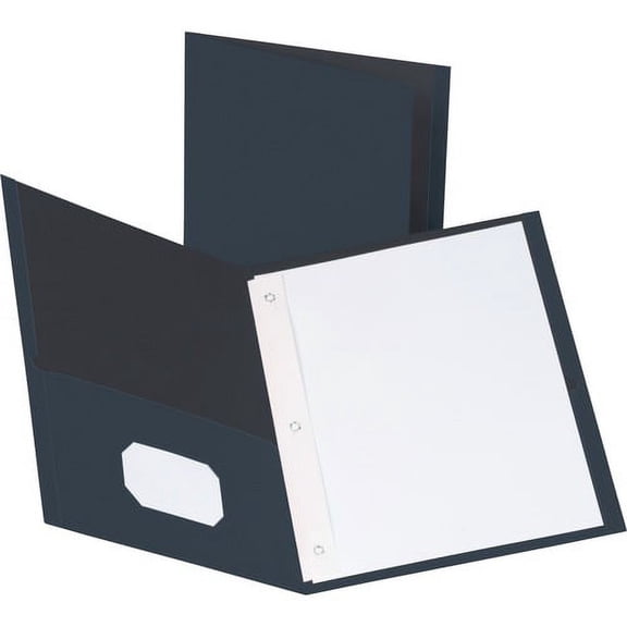 Business Source Letter Recycled Pocket Folder - 8 1/2" x 11" - 100 Sheet Capacity - 3 x Prong Fastener(s) - 1/2" Fastener Capacity - 2 Inside Front & Back Pocket(s) - Leatheret | Bundle of 10 Boxes